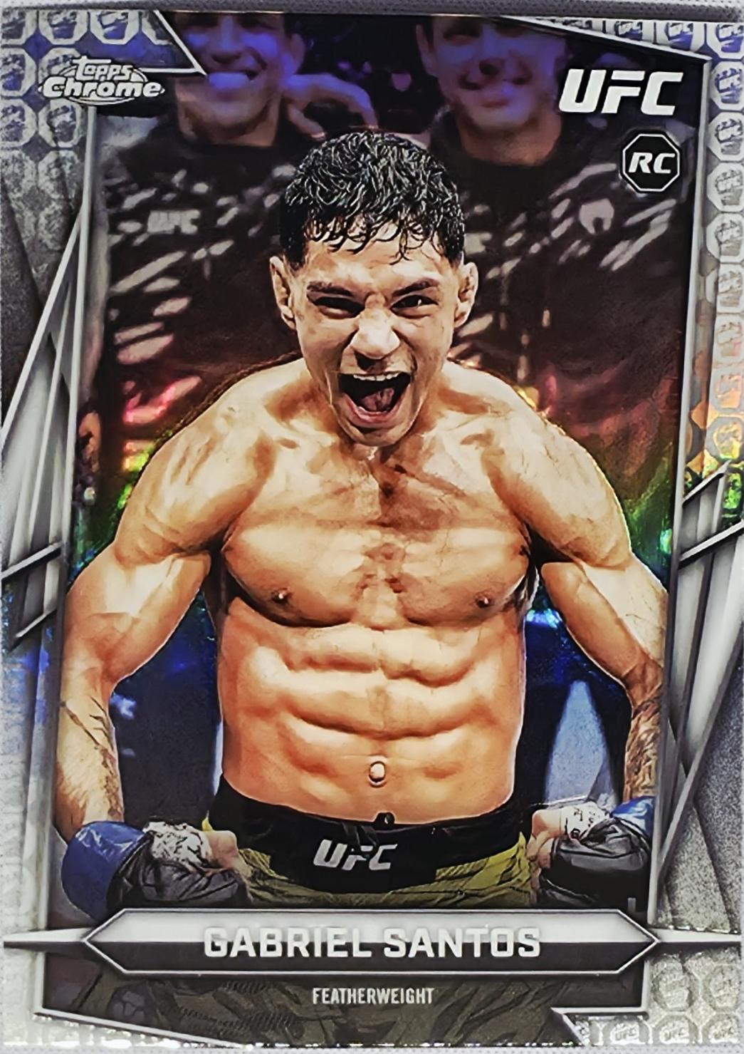 Gabriel Santos 2026 Topps Chrome UFC Base #4 UFC Glove Refractor