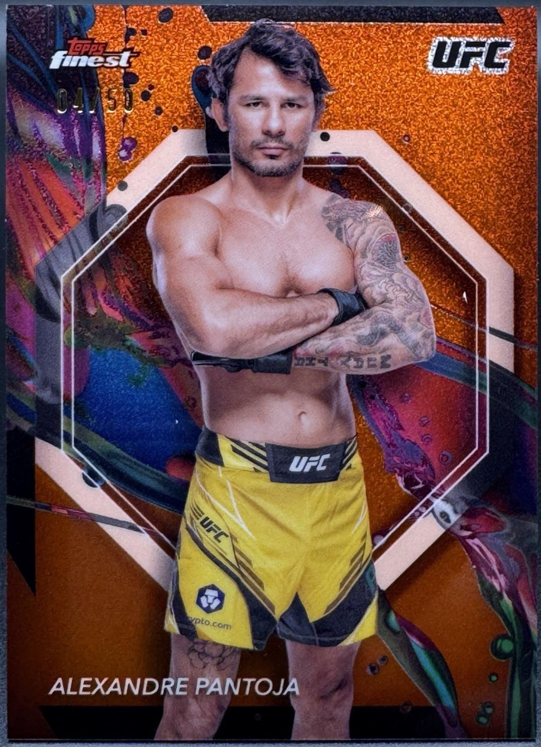 Alexandre Pantoja 2024 Topps Finest UFC Base Common #28 Tangerine Glitter Refractor