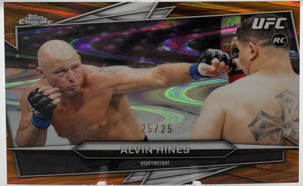 Alvin Hines 2026 Topps Chrome UFC Base #16 Orange Ray Wave Refractor