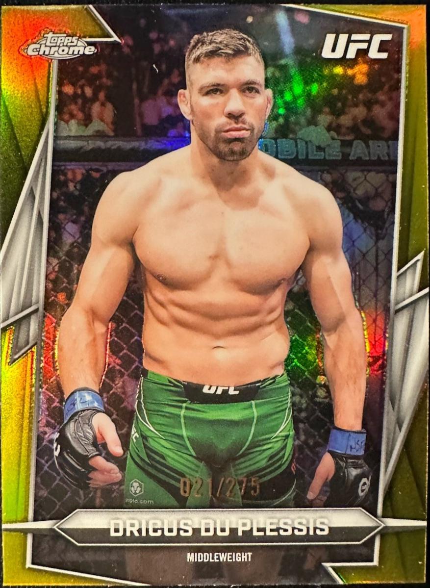 Dricus Du Plessis 2026 Topps Chrome UFC Base #10 Yellow Refractor