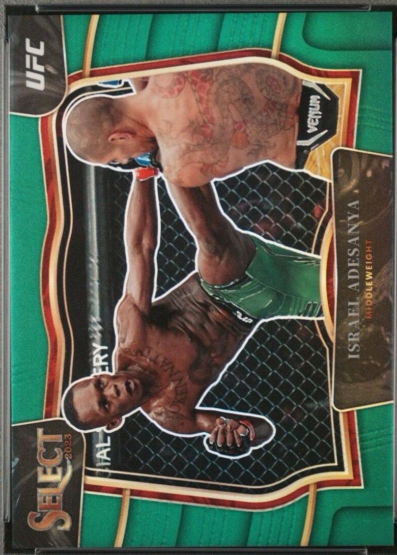 Israel Adesanya 2023 Panini Select UFC Octagonside #270 Green