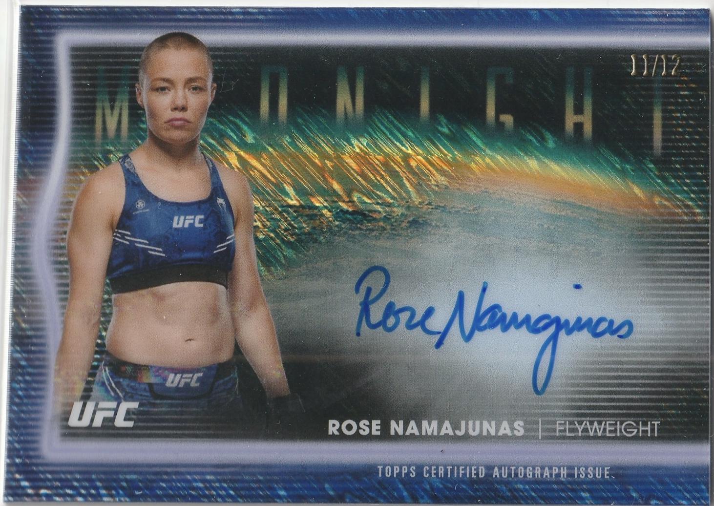 Rose Namajunas 2025 Topps Midnight UFC Horizon Signatures #HNS-RN Black Light