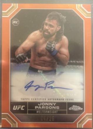 Jonny Parsons 2024 Topps Chrome UFC Chrome Rookie Autographs #CRA-JPA Orange Refractor