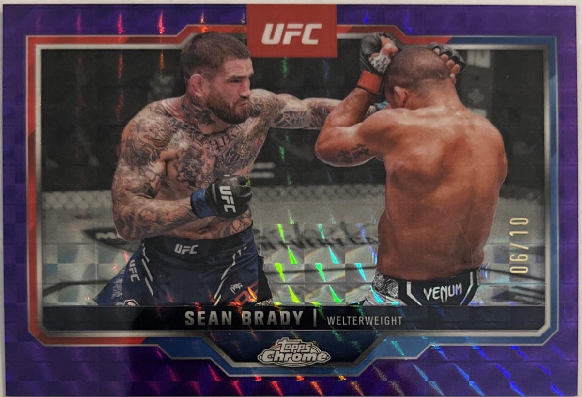 Sean Brady 2025 Topps Chrome UFC Base #173 Purple Geometric Refractor