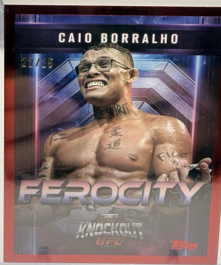 Caio Borralho 2025 Topps Knockout UFC Ferocity #FE-21 Red
