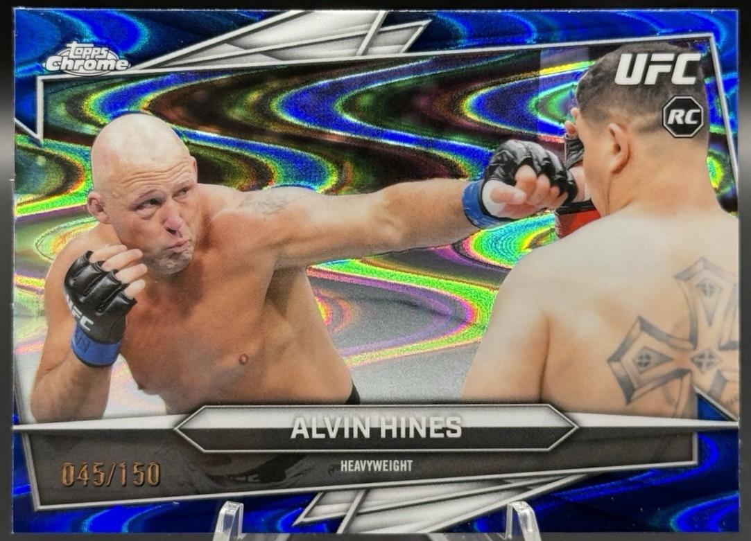 Alvin Hines 2026 Topps Chrome UFC Base #16 Blue Ray Wave Refractor