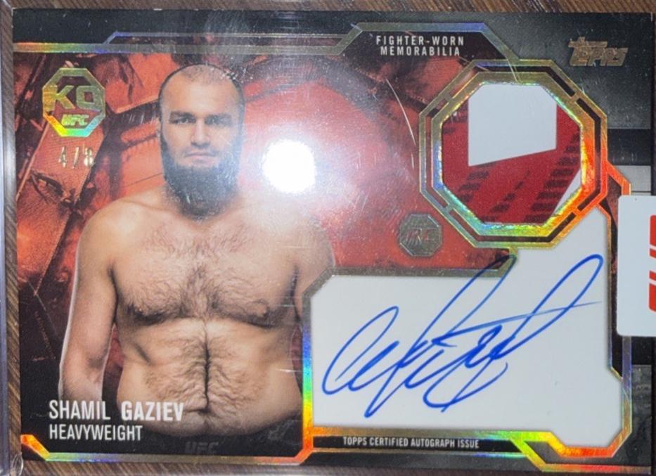 Shamil Gaziev 2025 Topps Knockout UFC Knockout Autograph Relics #KAR-SG Platinum