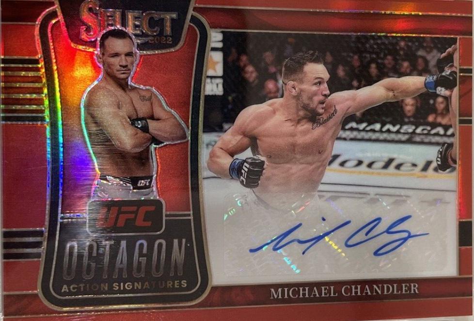 Michael Chandler 2022 Panini Select UFC Octagon Action Signatures #41 Red