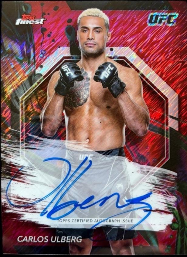 Carlos Ulberg 2024 Topps Finest UFC Finest Autographs #FA-CUG Superfractor