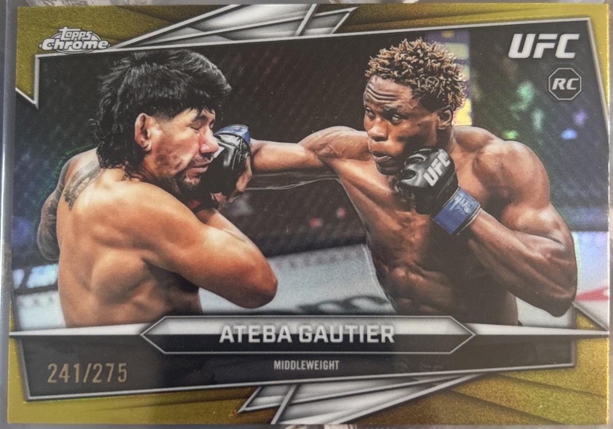 Ateba Gautier 2026 Topps Chrome UFC Base #7 Yellow Refractor