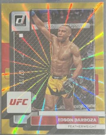 Edson Barboza 2023 Panini Donruss UFC Base #180 Gold Laser