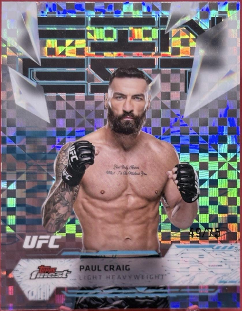Paul Craig 2025 Topps Finest UFC Base Uncommon #143 Blue Checkerboard Refractor