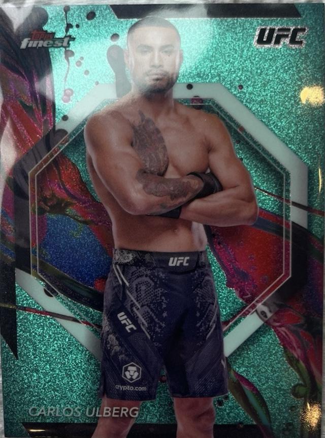 Carlos Ulberg 2024 Topps Finest UFC Base Common #18 Aqua Glitter Refractor