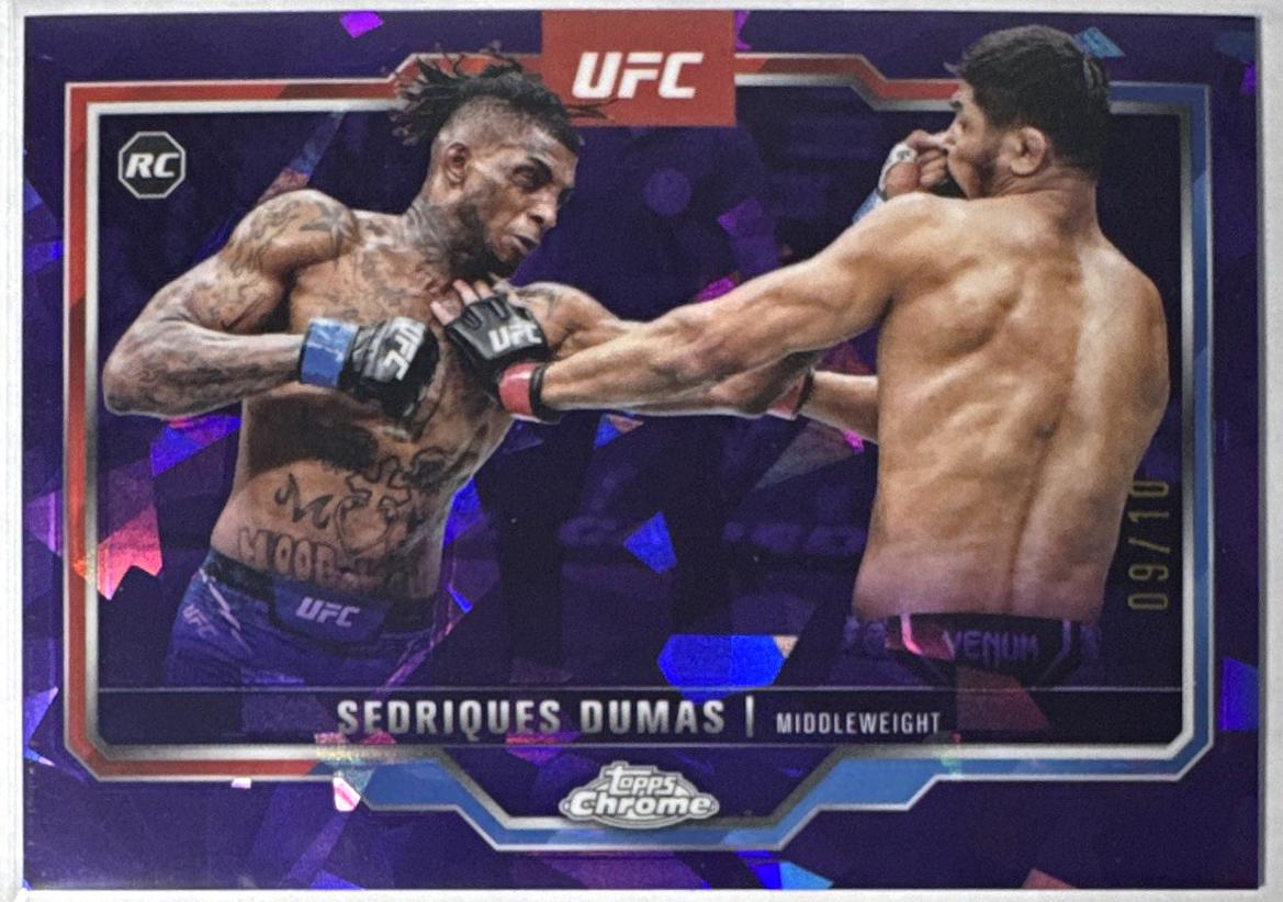 Sedriques Dumas 2025 Topps Chrome Sapphire UFC Base Sapphire #6 Padparadscha Sapphire