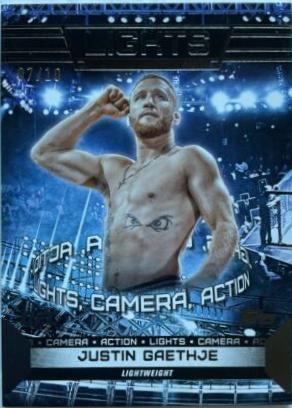 Justin Gaethje 2024 Topps Knockout UFC Lights (Lights, Camera, Action) #LTS-18 Black