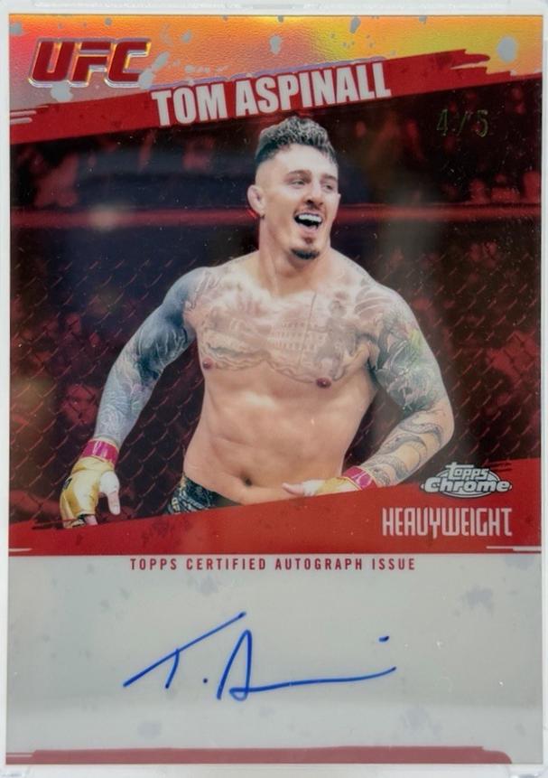 Tom Aspinall 2025 Topps Chrome UFC Chrome Veteran Autographs #CVA-TA Superfractor