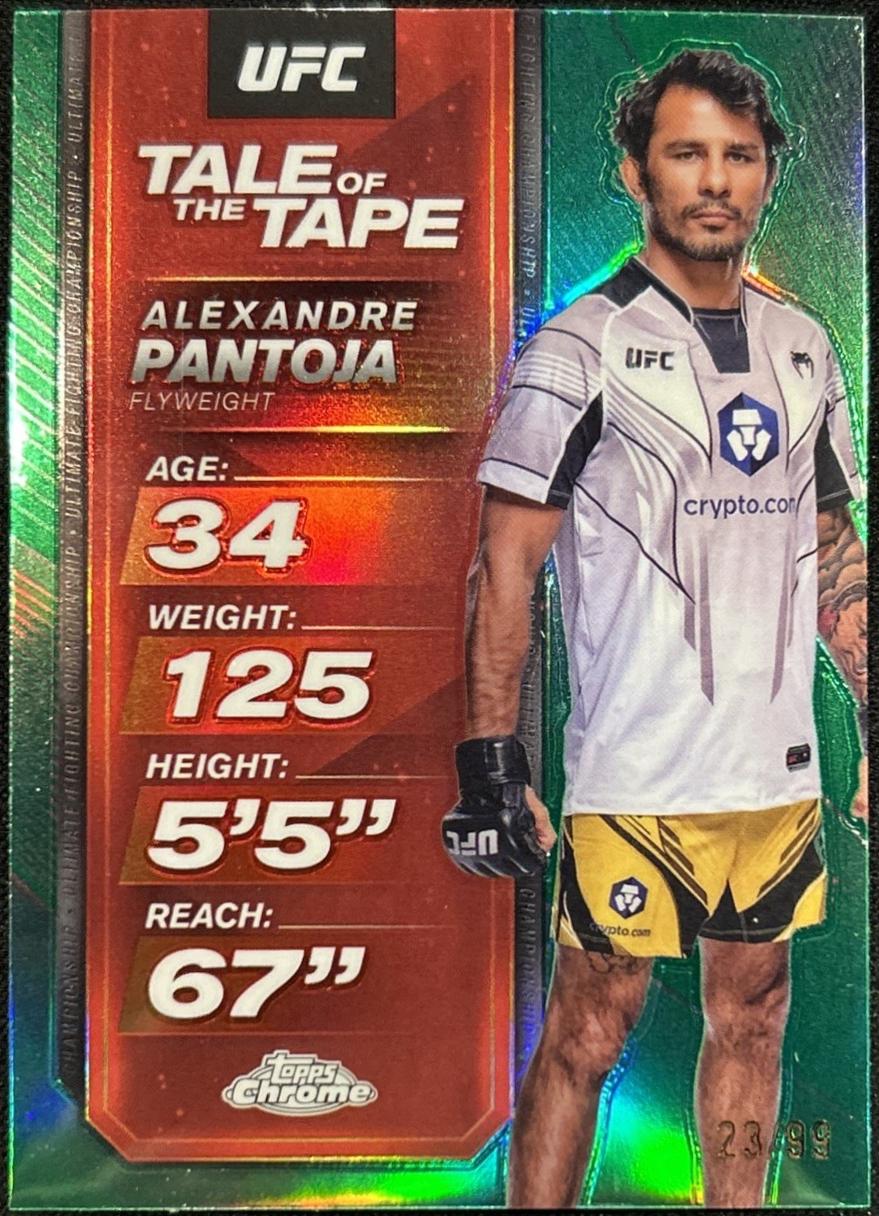 Alexandre Pantoja 2025 Topps Chrome UFC Tale of the Tape #TTT-1 Green Refractor