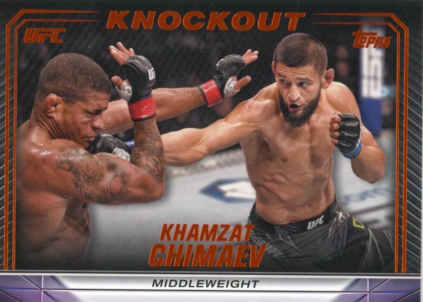 Khamzat Chimaev 2024 Topps Knockout UFC Base #4 Orange