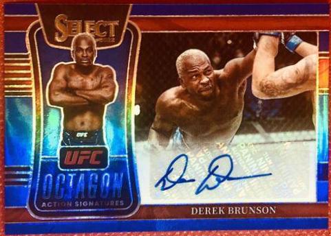 Derek Brunson 2022 Panini Select UFC Octagon Action Signatures #20 Blue