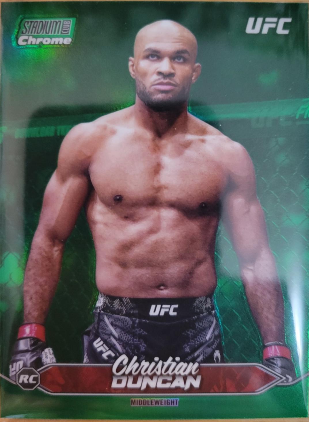 Christian Duncan 2025 Topps Stadium Club UFC Base Chrome #C-175 Green Refractor