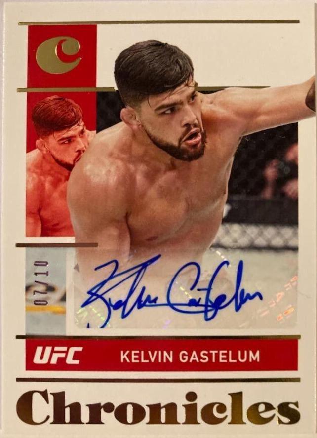Kelvin Gastelum 2022 Panini Chronicles UFC Chronicles Signatures #32 Gold