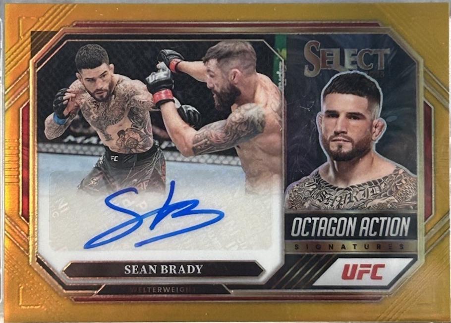 Sean Brady 2023 Panini Select UFC Octagon Action Signatures #14 Gold