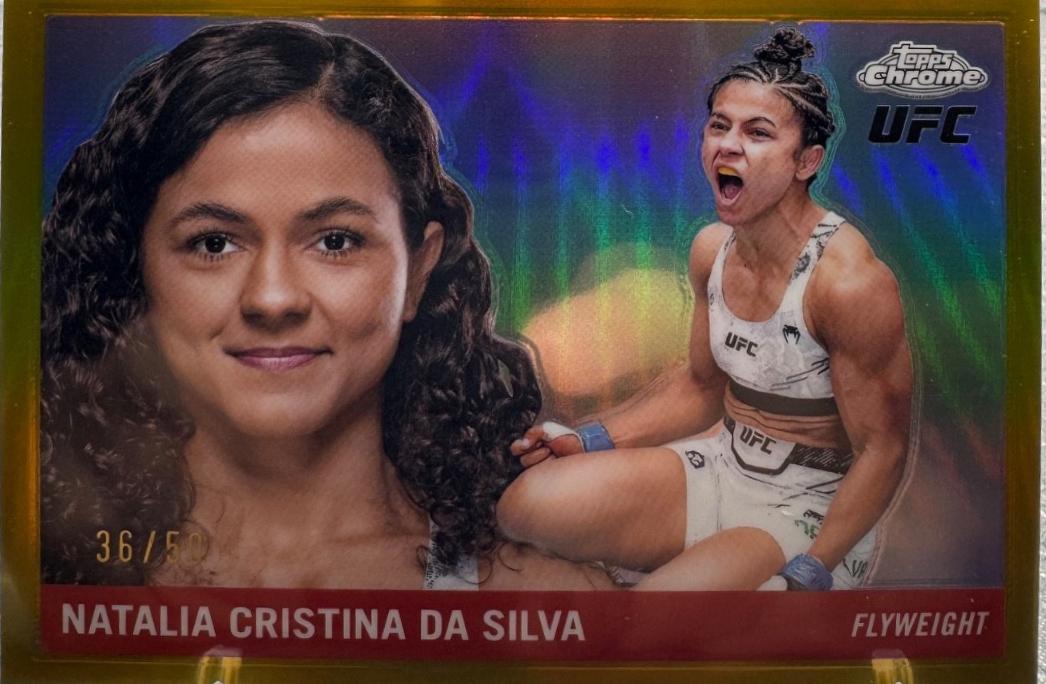 Natalia Silva 2025 Topps Chrome UFC 1955 Topps #55T-5 Gold Refractor