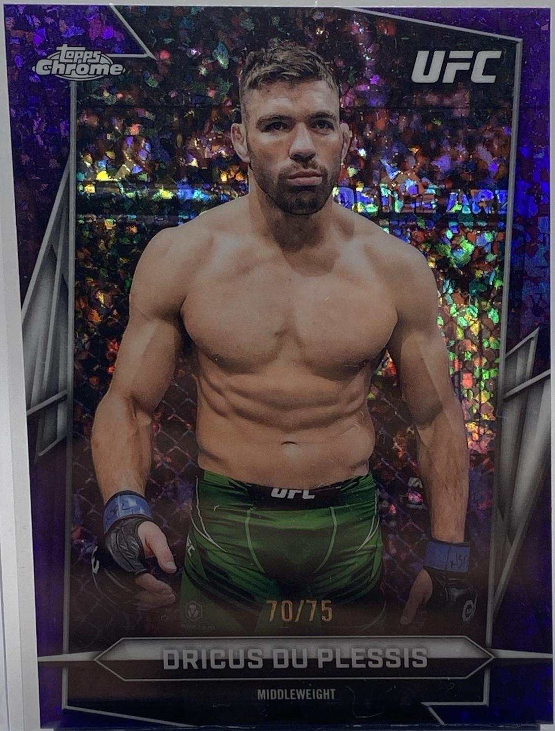 Dricus Du Plessis 2026 Topps Chrome UFC Base #10 Purple Mini Diamonds Refractor
