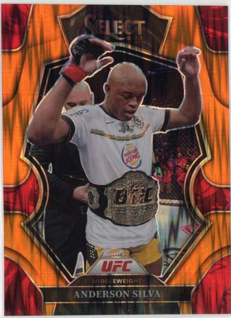 Anderson Silva 2023 Panini Select UFC Premier Level #148 Orange Flash
