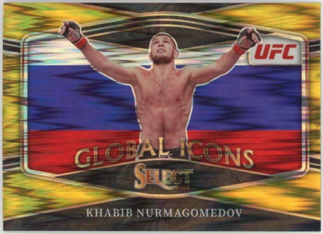 Khabib Nurmagomedov 2022 Panini Select UFC Global Icons #26 Gold Flash