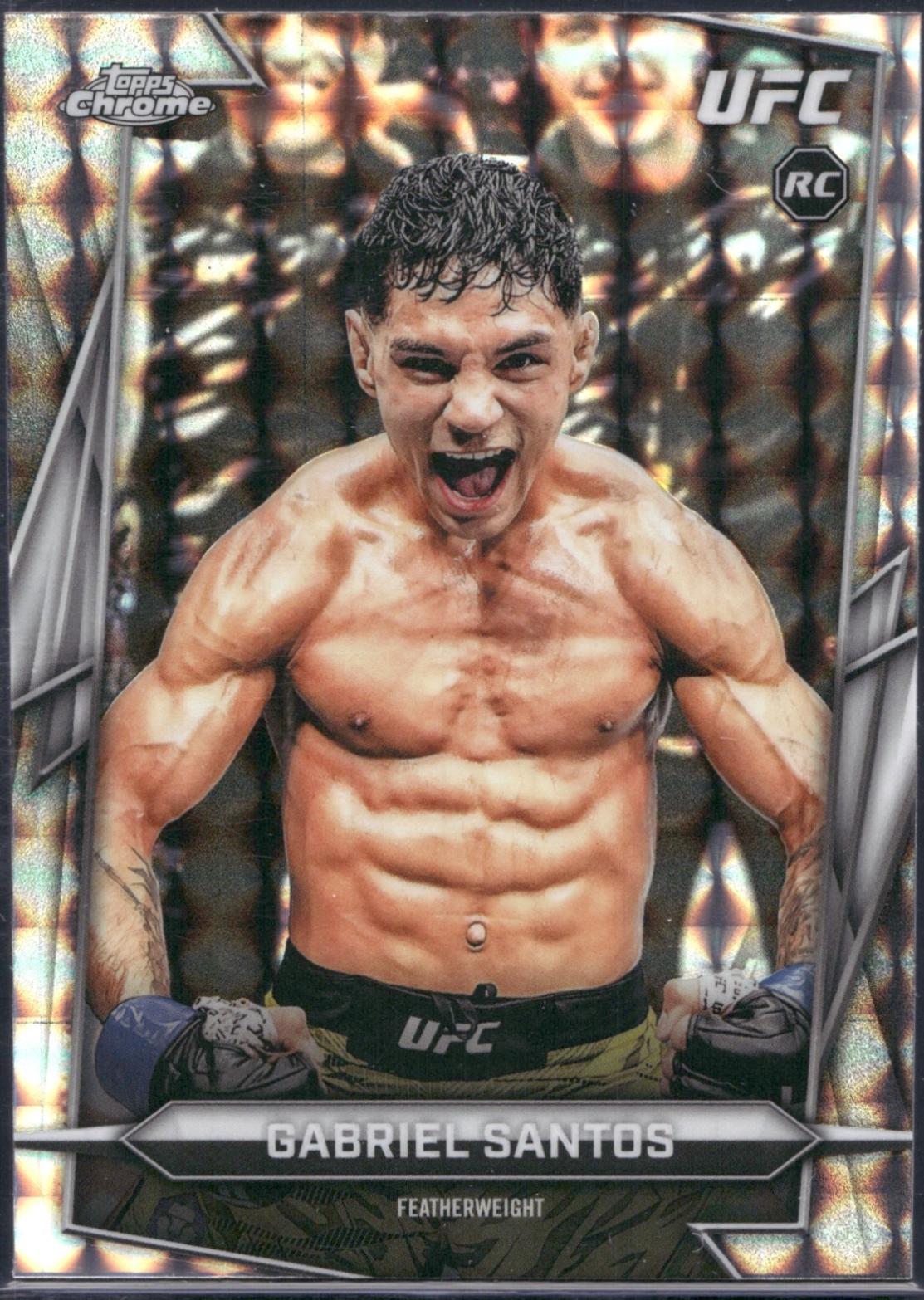 Gabriel Santos 2026 Topps Chrome UFC Base #4 Purple Geometric Refractor