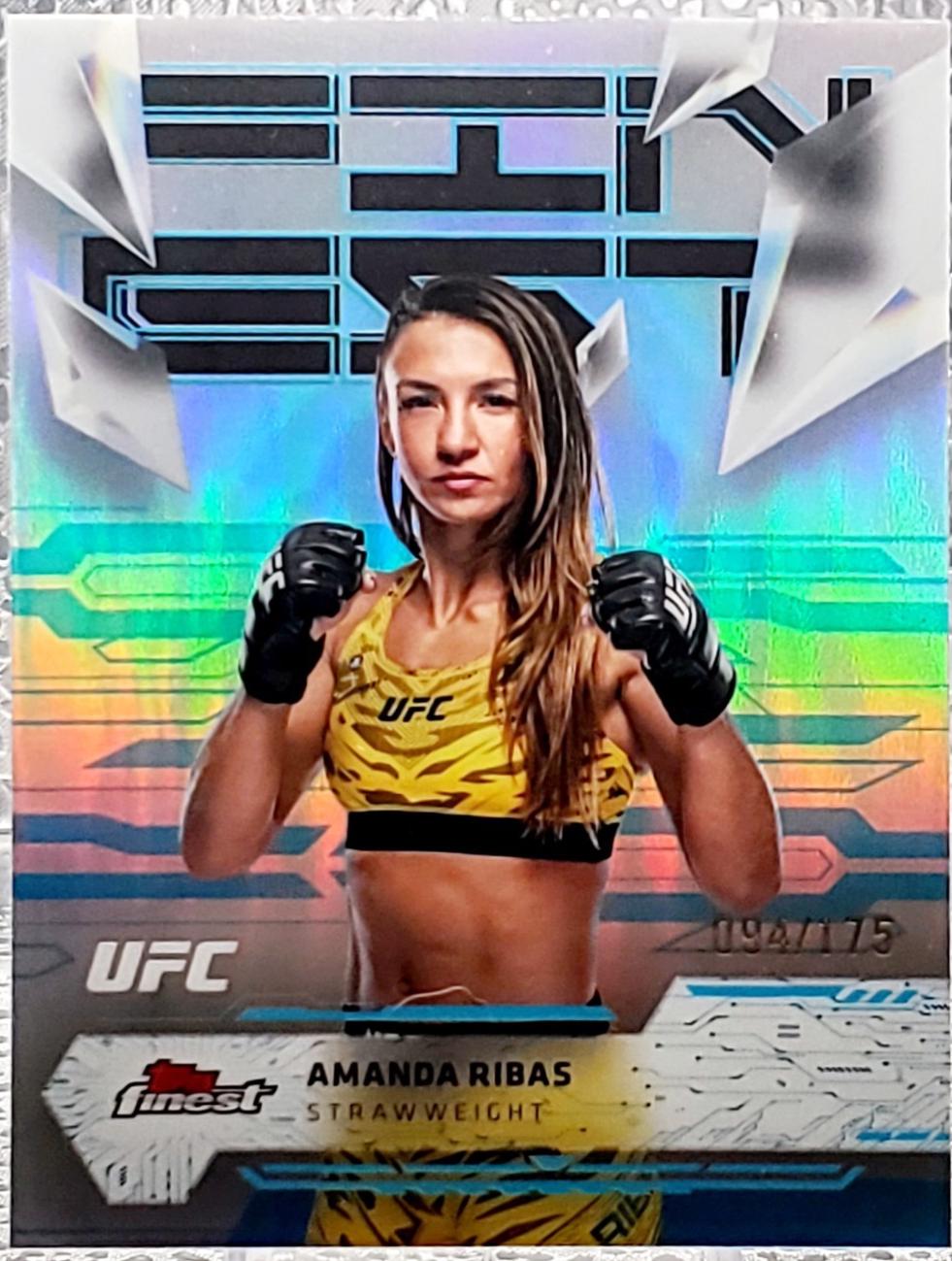 Amanda Ribas 2025 Topps Finest UFC Base Uncommon #154 Blue Refractor
