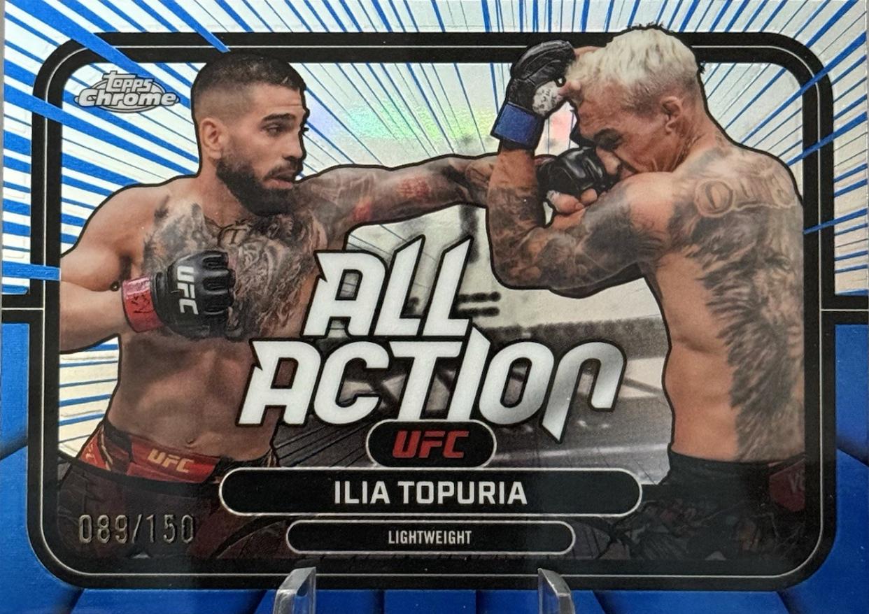 Ilia Topuria 2026 Topps Chrome UFC All-Action #AA-1 Blue Refractor