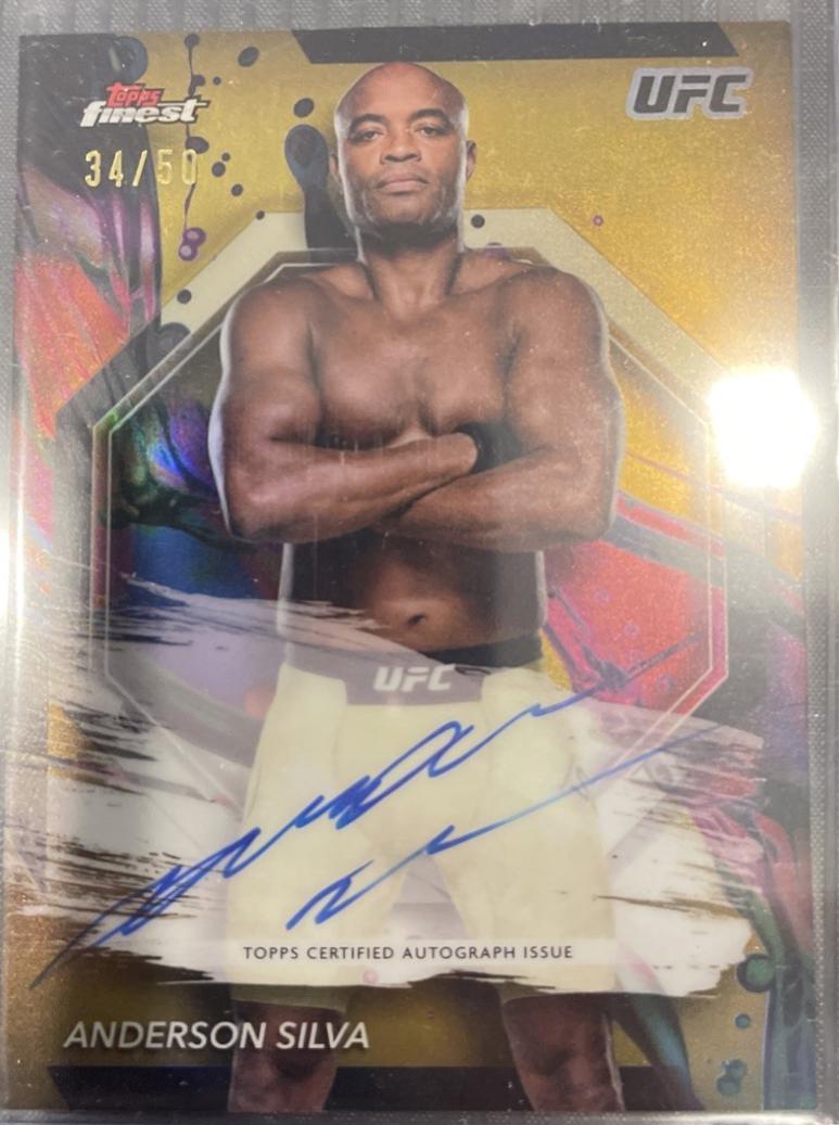 Anderson Silva 2024 Topps Finest UFC Finest Autographs #FA-ASI Gold Refractor