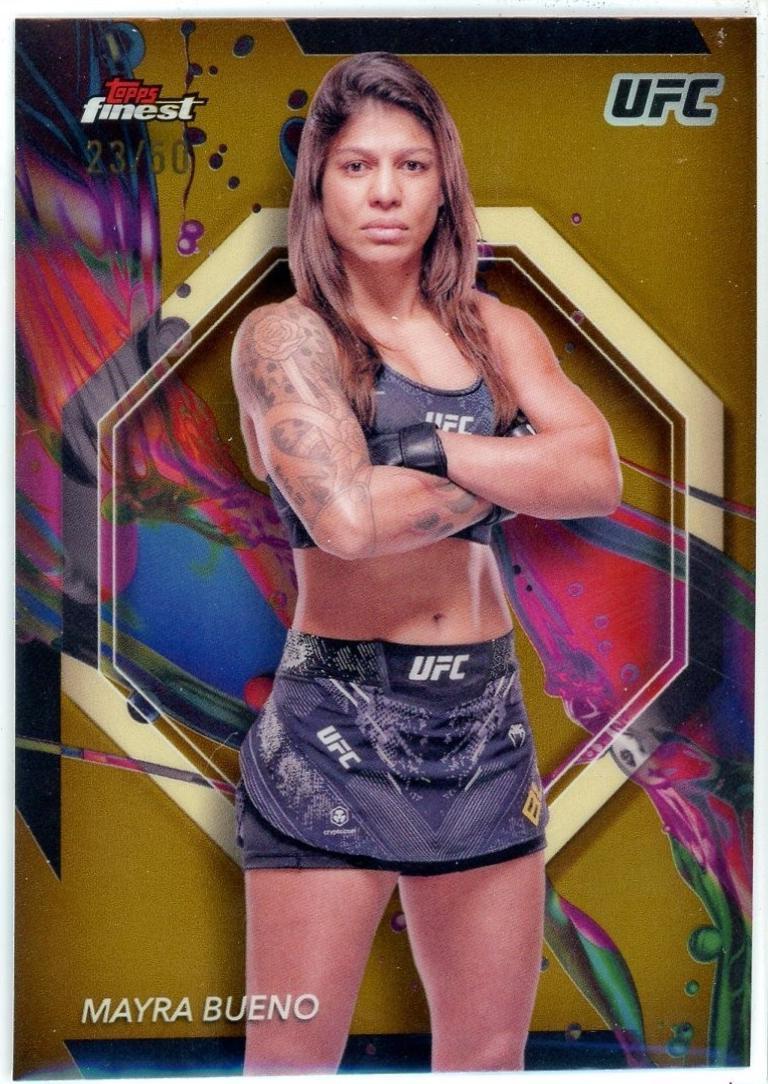 Mayra Bueno 2024 Topps Finest UFC Base Common #5 Gold Refractor
