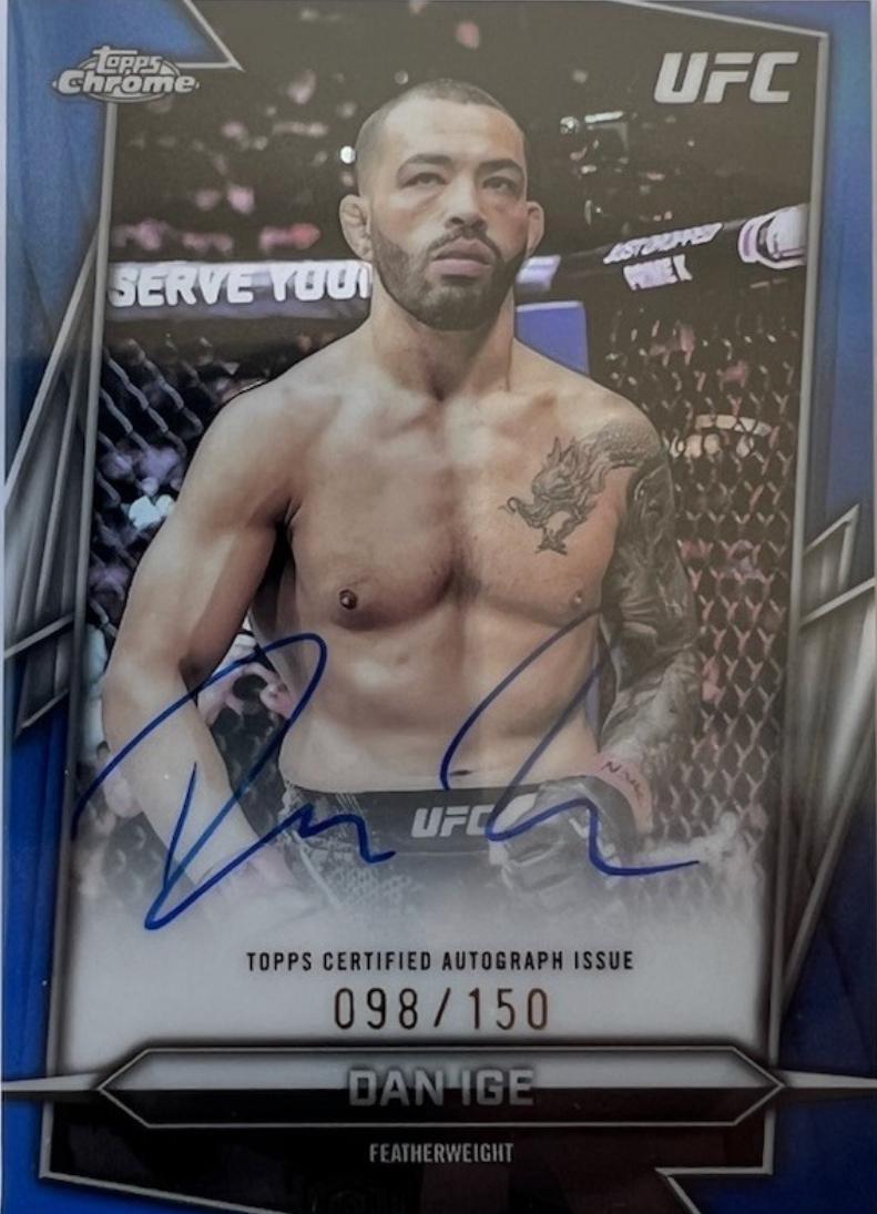Dan Ige 2026 Topps Chrome UFC Base Autographs #BAV-DI Blue Refractor