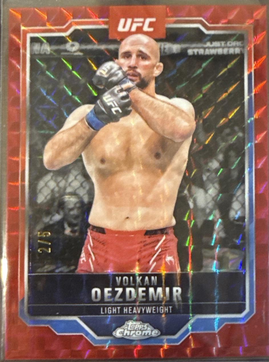 Volkan Oezdemir 2025 Topps Chrome UFC Base #193 Red Refractor