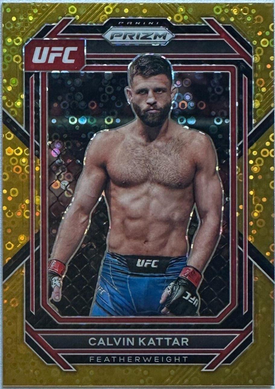 Calvin Kattar 2023 Panini Prizm Under Card UFC Base #163 Gold