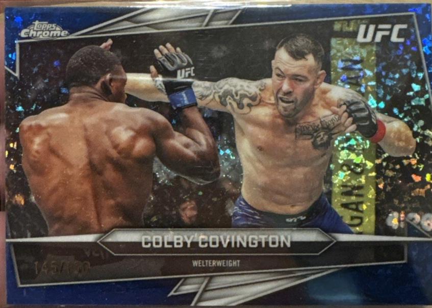 Colby Covington 2026 Topps Chrome UFC Base #91 Blue Mini Diamonds Refractor