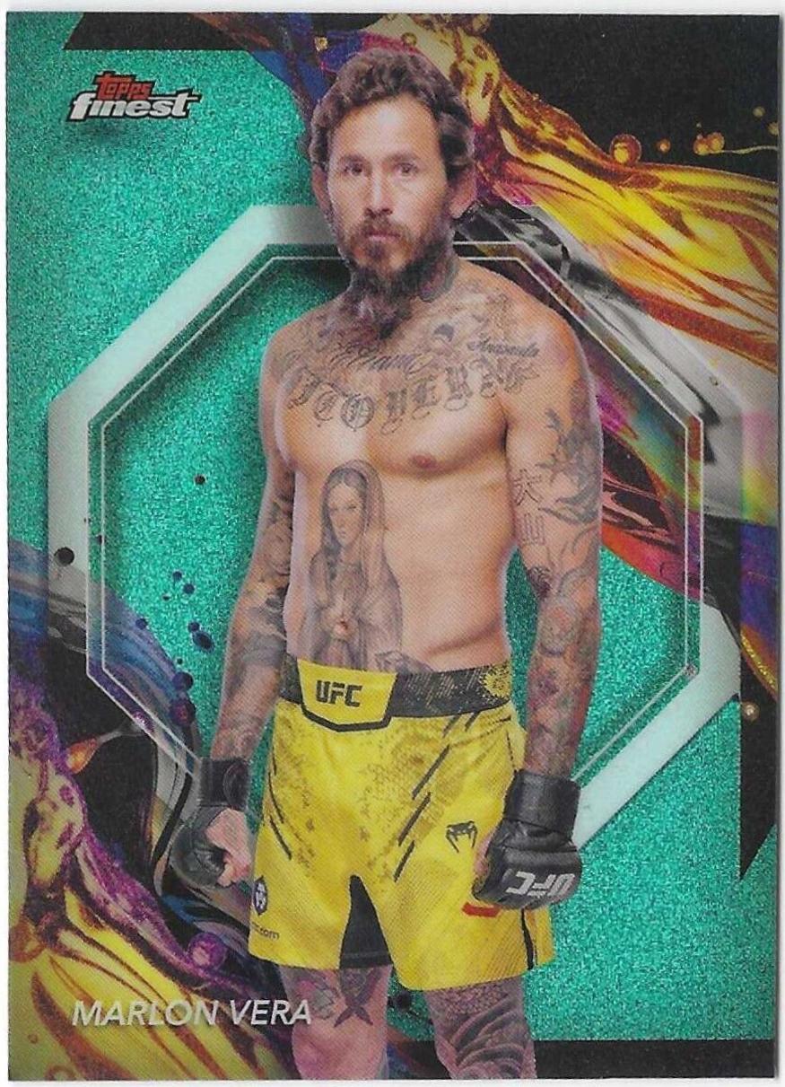 Marlon Vera 2024 Topps Finest UFC Base Uncommon #189 Aqua Glitter Refractor