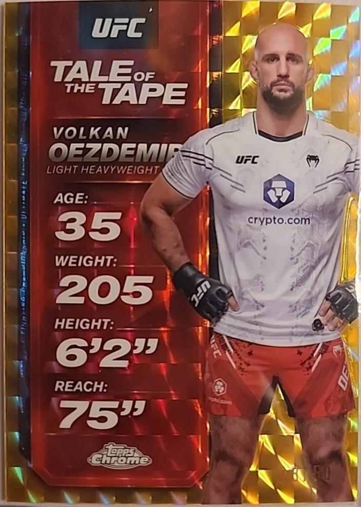 Volkan Oezdemir 2025 Topps Chrome UFC Tale of the Tape #TTT-26 Gold Refractor