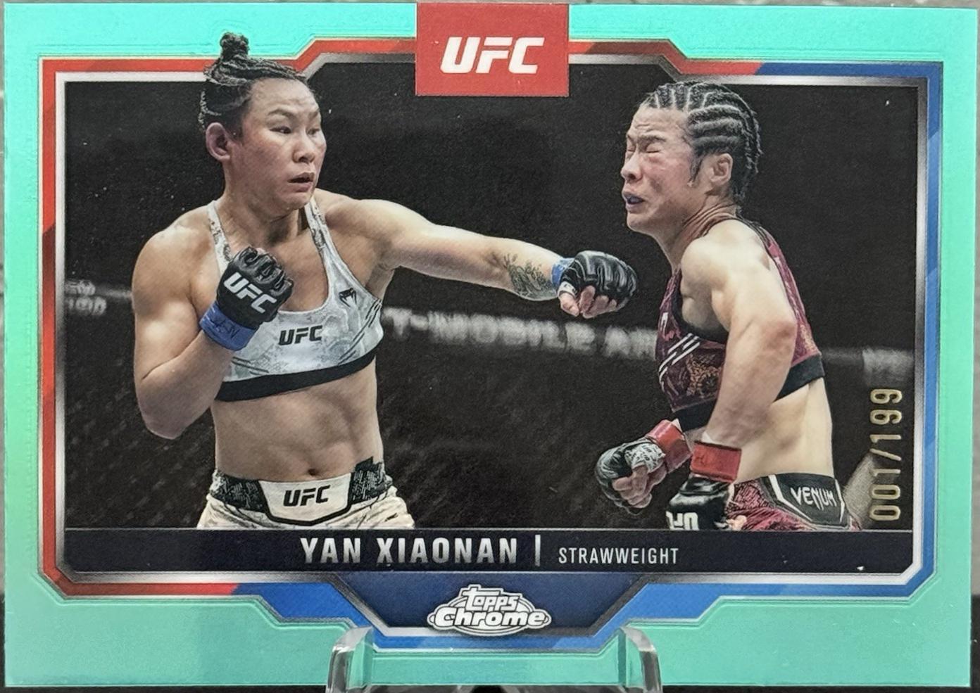 Yan Xiaonan 2025 Topps Chrome UFC Base #35 Aqua Refractor