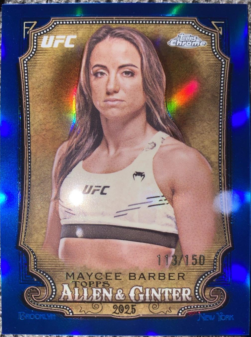 Maycee Barber 2025 Topps Chrome UFC Allen & Ginter #AAG-3 Blue Refractor