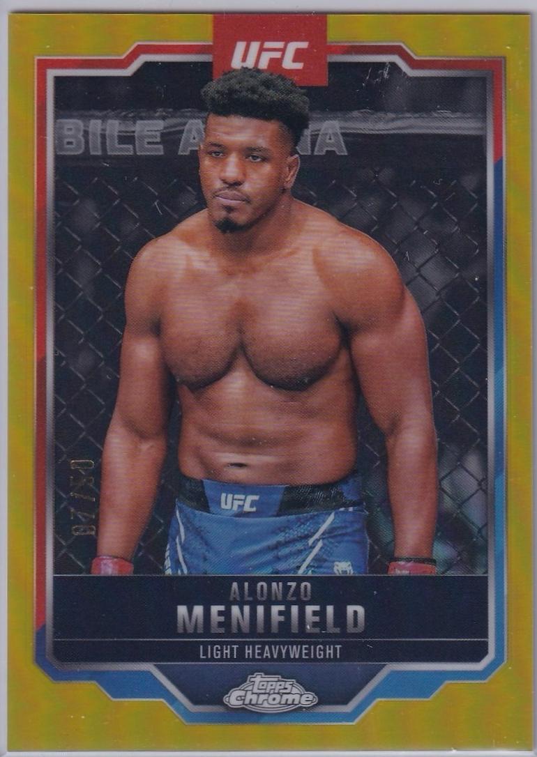 Alonzo Menifield 2025 Topps Chrome UFC Base #159 Gold Refractor
