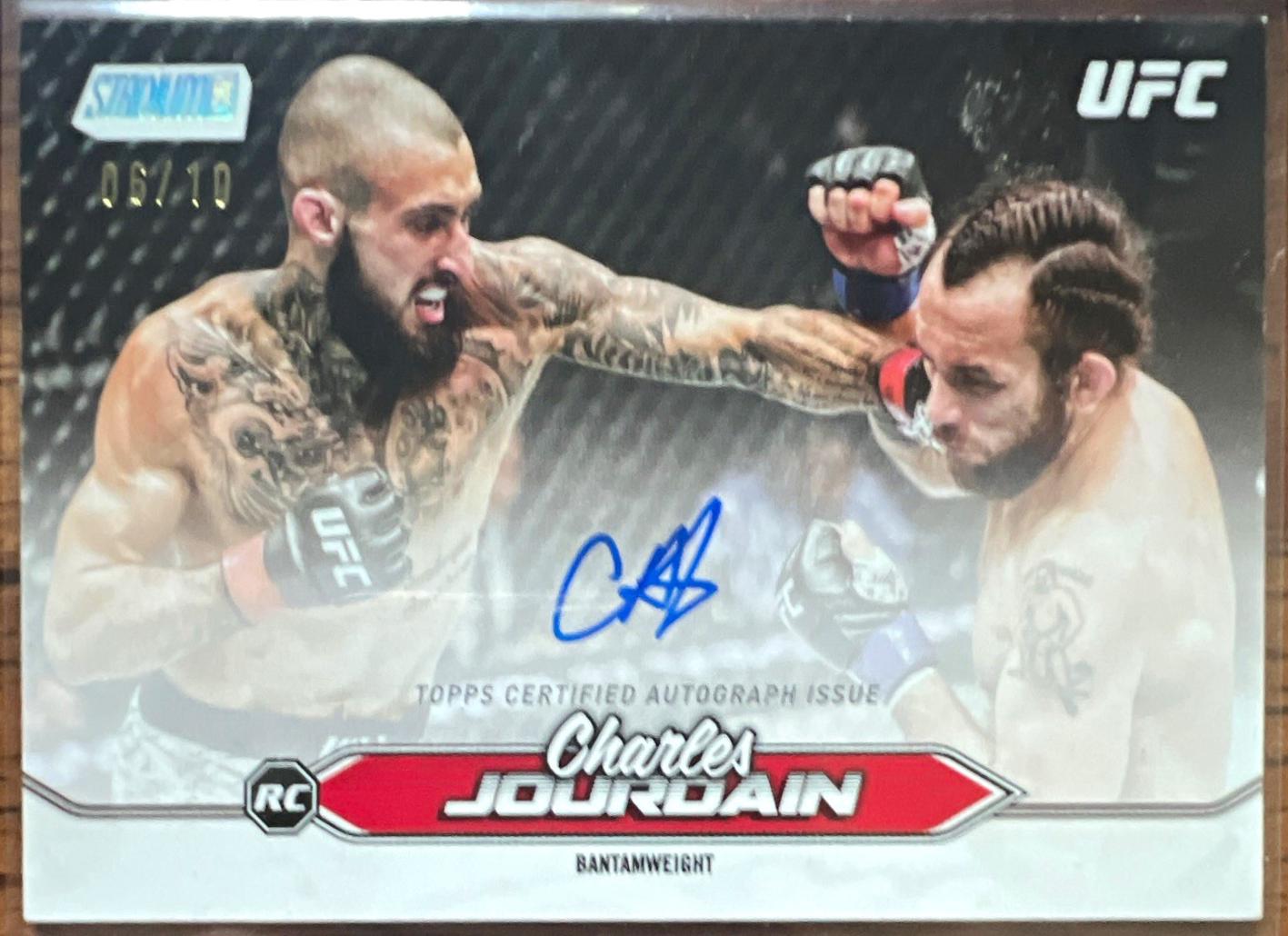Charles Jourdain 2025 Topps Stadium Club UFC Base Autographs #BCA-CJN Rainbow