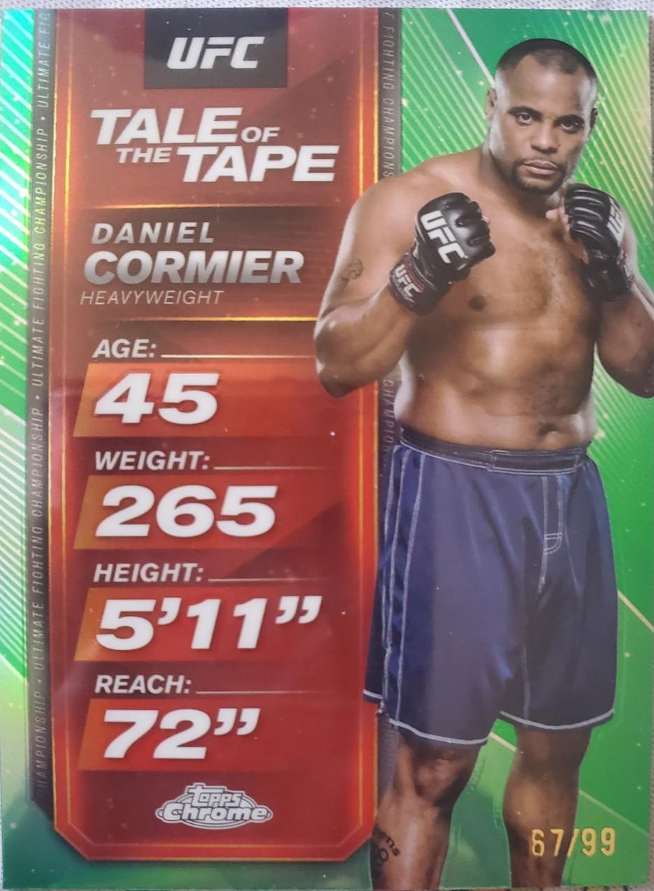 Daniel Cormier 2025 Topps Chrome UFC Tale of the Tape #TTT-22 Green Refractor