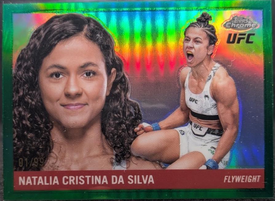 Natalia Silva 2025 Topps Chrome UFC 1955 Topps #55T-5 Green Refractor