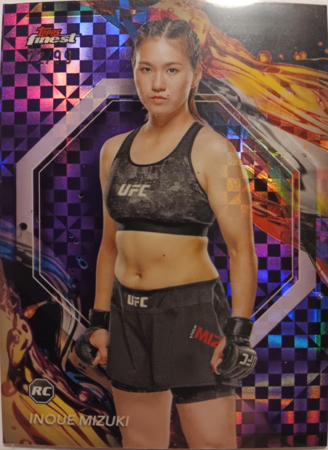 Inoue Mizuki 2024 Topps Finest UFC Base Uncommon #147 Purple Checkerboard Refractor