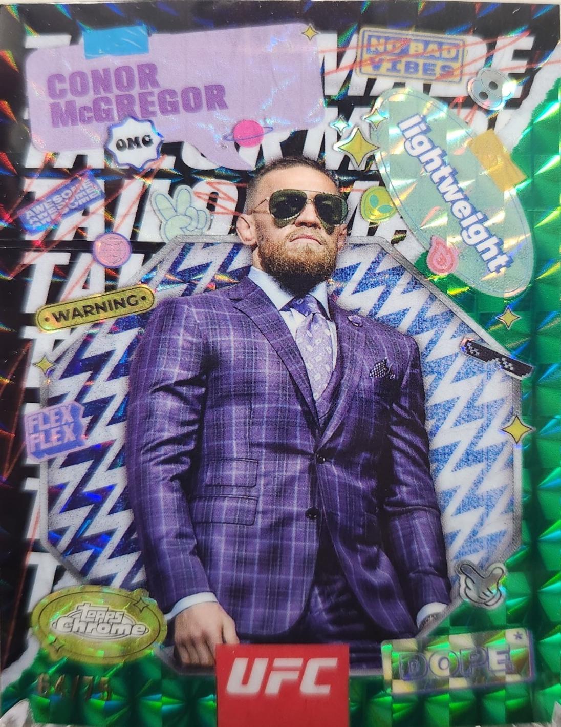 Conor McGregor 2025 Topps Chrome UFC Tailor Made #TRM-10 Geometric Green Refractor