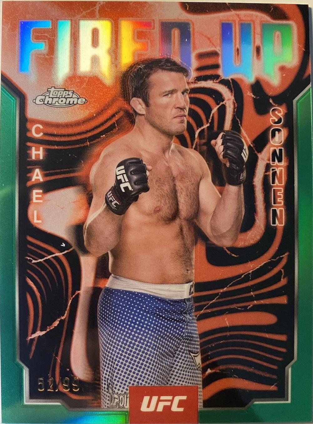 Chael Sonnen 2025 Topps Chrome UFC Fired Up #FUP-13 Green Refractor